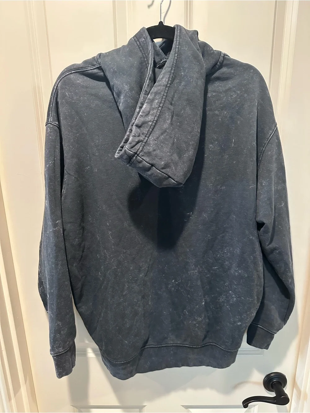 Nike Black Washed Pullover Hoodie with White Swoosh